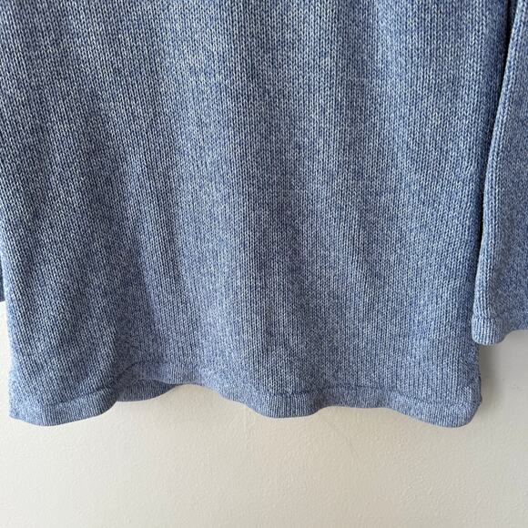 L.L. Bean Blue V Neck Long thick cotton pullover sweater size L - Picture 4 of 8